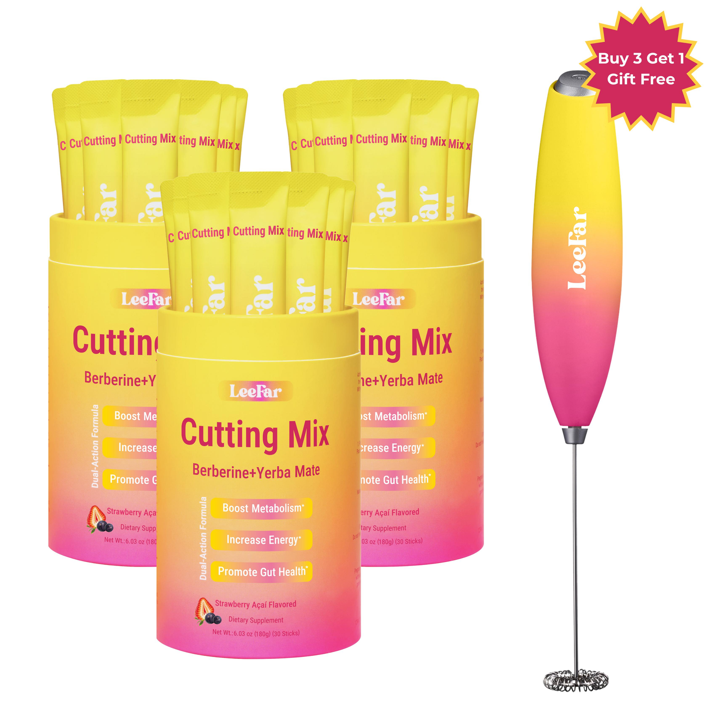 【Buy 3 Get 1 Gift Free】LeeFar Cutting Drink Mix | 3 Packs (120 Servings)