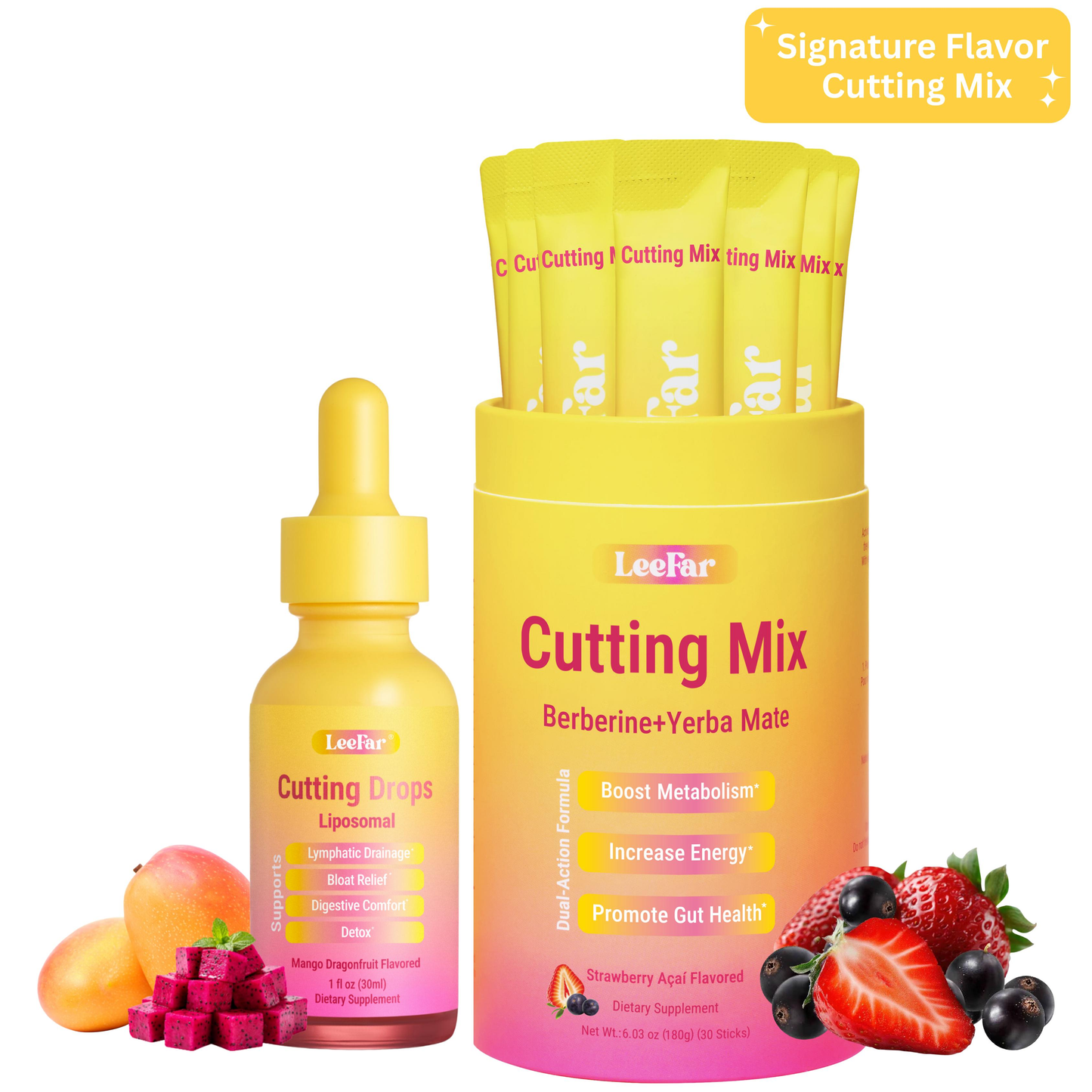 LeeFar Cutting Bundle | Strawberry Açaí Mix × 1 + Mango Dragonfruit Drops × 1