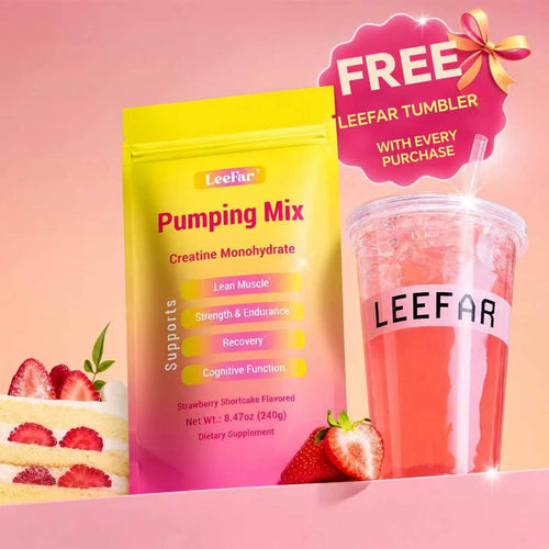 LeeFar Pumping Mix- Creatine Monohydrate Powder with 5g Creatine per Serving for Lean Muscle, Strength & Endurance, Muscle Recovery and Cognitive Function – Strawberry Shortcake Flavor, 30 Servings