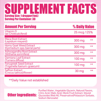 LeeFar Love Drops – Women’s Intimate Wellness Drops with Maca, Horny Goat Weed,  Ashwagandha, Damiana & Saffron for Desire, Mood, Intimate Vitality and Satisfaction – Pineapple  Passionfruit Flavor, 30 Servings