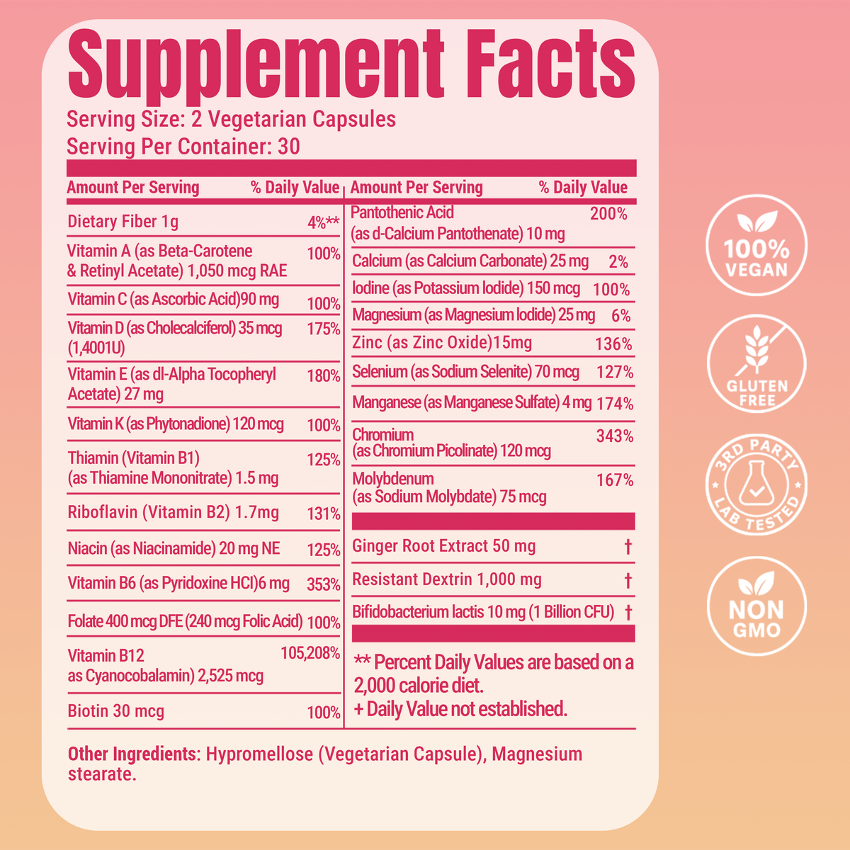 LeeFar GLP-1 Support – Nutrition Companion for GLP-1 Users to Help Fill Nutrient Gaps from  Reduced Food Intake – 13 Vitamins, 8 Minerals, Fiber & 1 Billion CFU Probiotic for Regularity,  Energy & Muscle Preservation – 60 Capsules