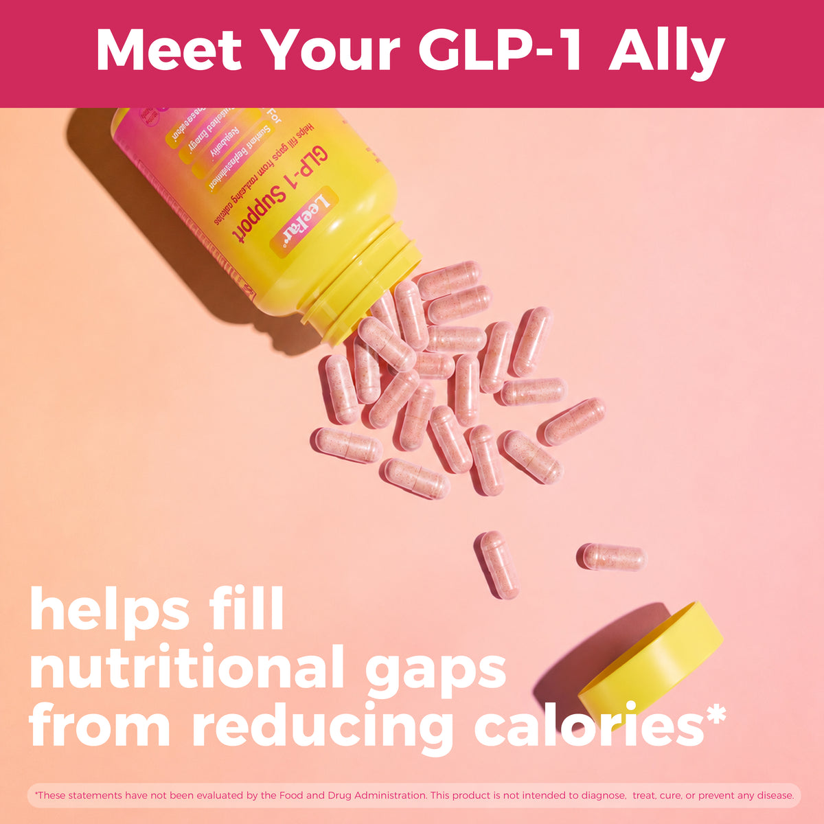 LeeFar GLP-1 Support – Nutrition Companion for GLP-1 Users to Help Fill Nutrient Gaps from  Reduced Food Intake – 13 Vitamins, 8 Minerals, Fiber & 1 Billion CFU Probiotic for Regularity,  Energy & Muscle Preservation – 60 Capsules