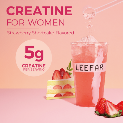 LeeFar Pumping Mix- Creatine Monohydrate Powder with 5g Creatine per Serving for Lean Muscle, Strength & Endurance, Muscle Recovery and Cognitive Function – Strawberry Shortcake Flavor, 30 Servings